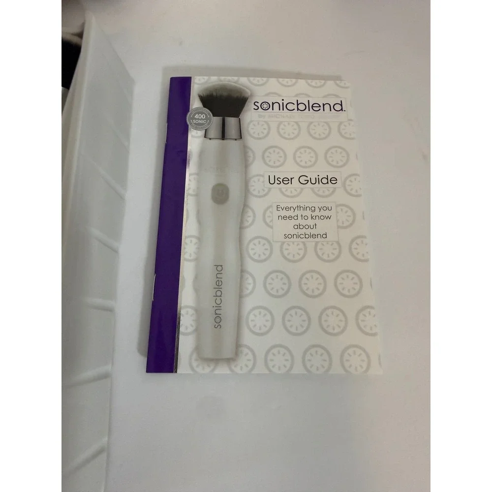 New Michael Todd Beauty Sonicblend Antimicrobial Sonic Makeup Brush Pearl White